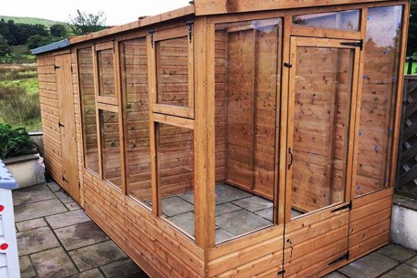 timber greenhouse example